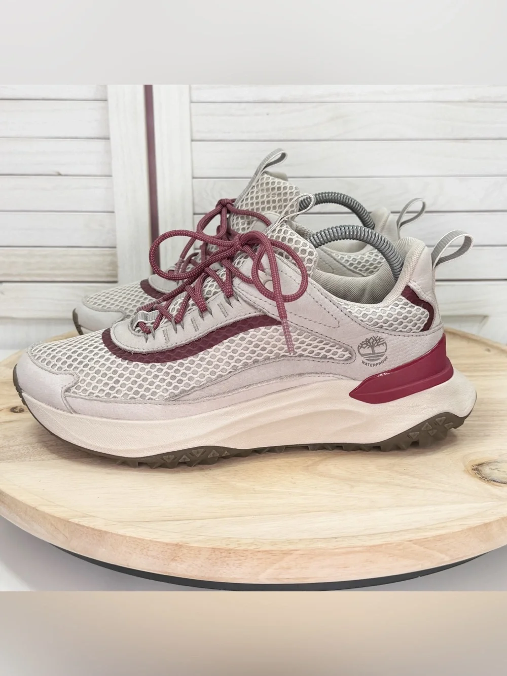 Timberland Year of the Snake Motion Access Waterproof Sneaker Tan Burgundy 9
